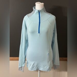 Lululemon Go The Distance 1/2 Zip Caspian Blue Size 4